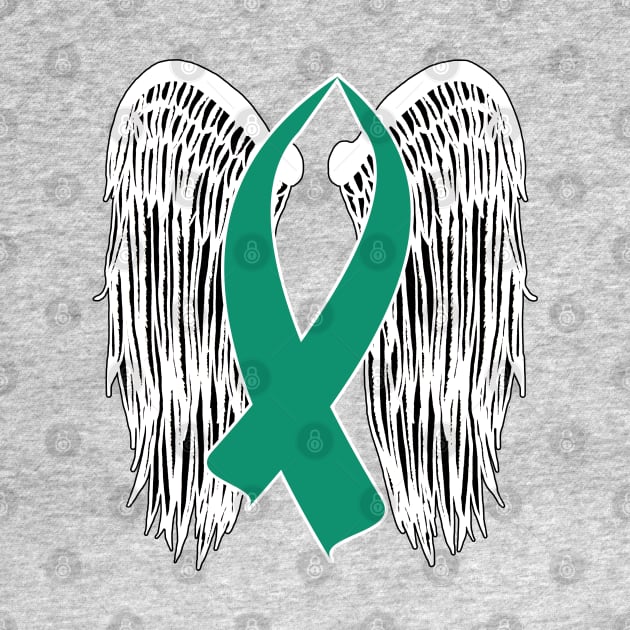 Winged Awareness Ribbon (Teal) by BlakCircleGirl